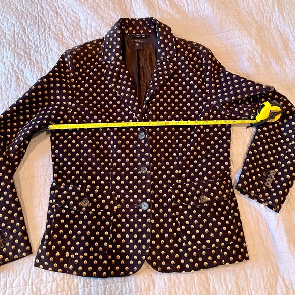 Women's Lands End Corduroy Blazer - Navy Blue & Yellow floral print, size 8 - Picture 8 of 10